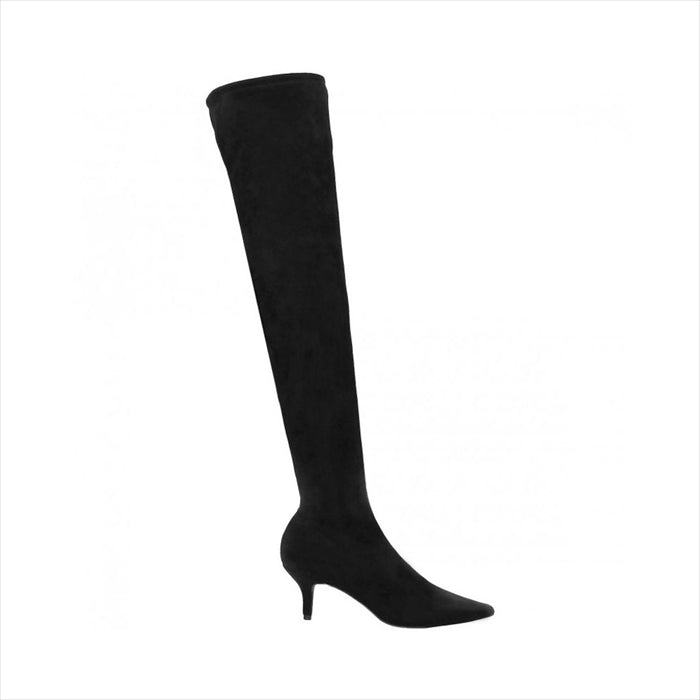 Knee-high winter suede boots
