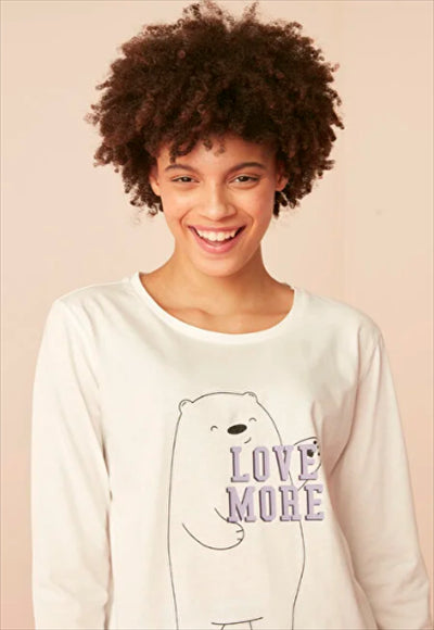 LOVE MORE CHECKED LS PANT SET