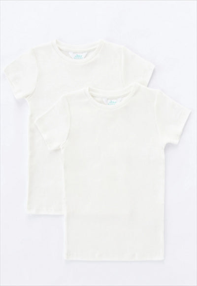 Basic Unisex Thermal T-Shirt in White 2 in 1