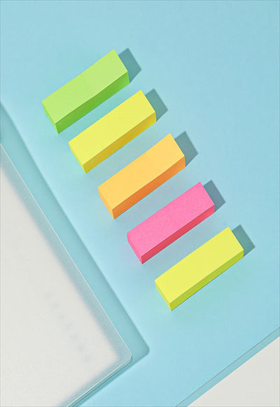 ملاحظات لاصقة فلورسنت 15*50 ملم (150 ورقة 5 قطع)