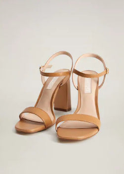 Heeled leather sandal