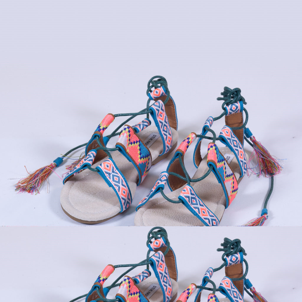 Shoe decorated with a tribal pattern