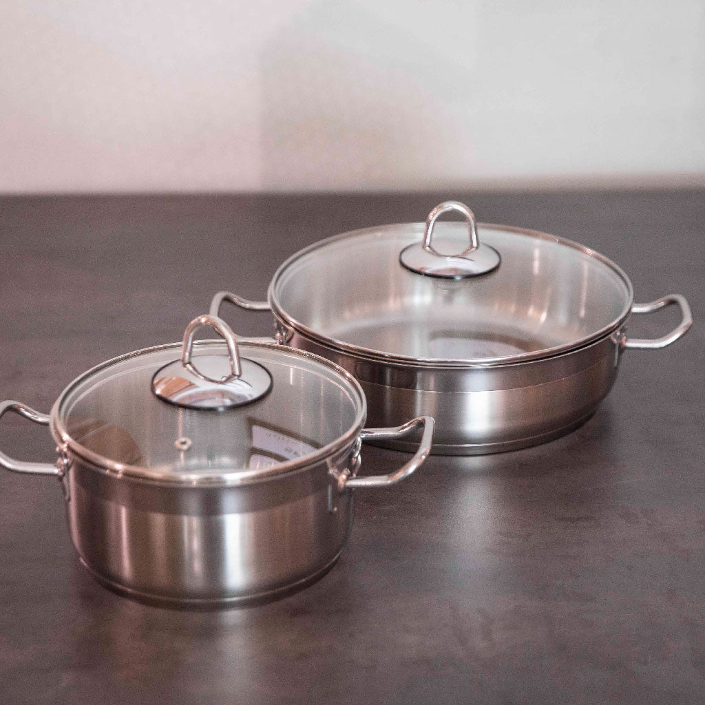 طقم من 4 أواني استانلس ستيل