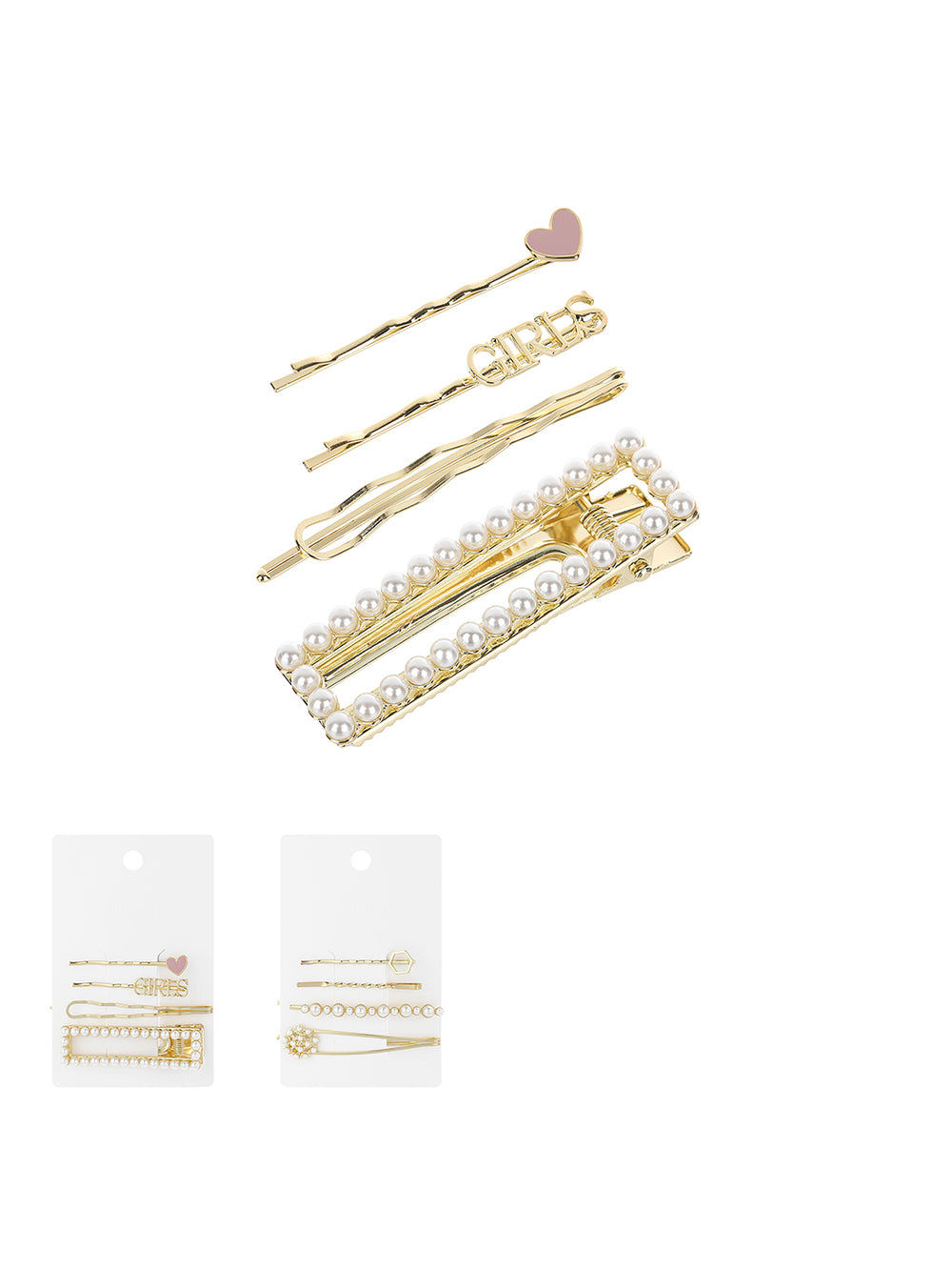 مجموعة مشابك شعر كومبو متطابقة 4 قطع