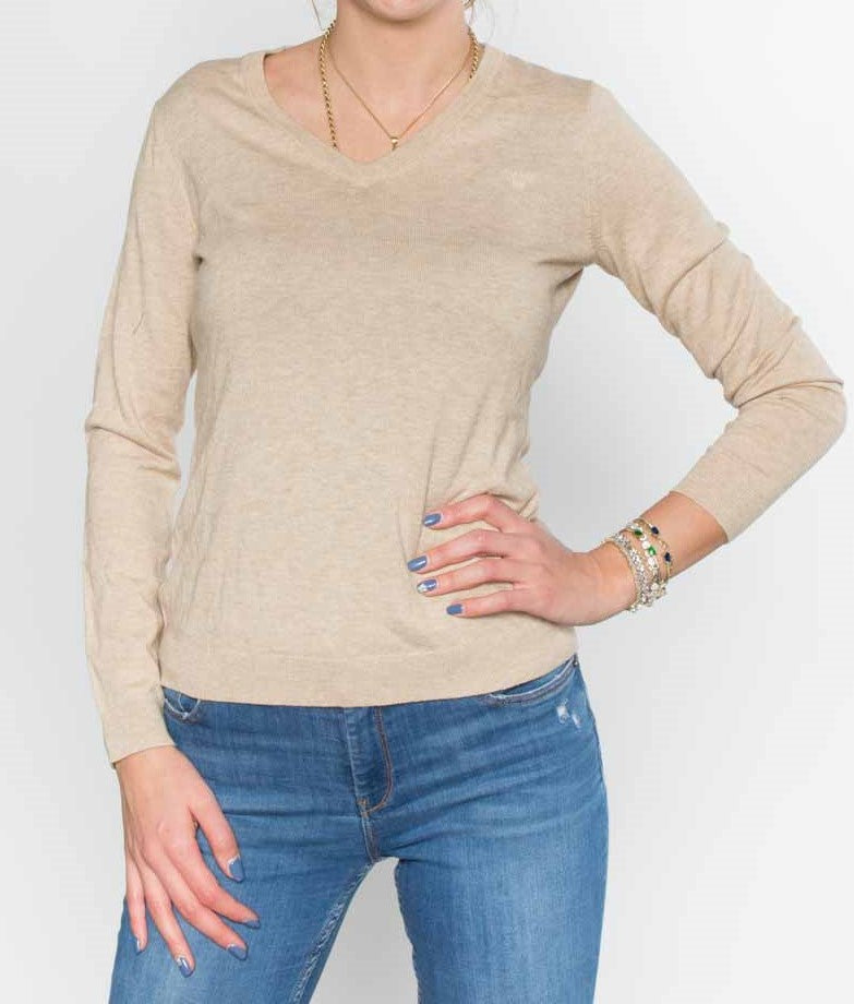 بلوز قطن مصوف قبة V