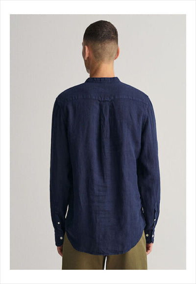 Chinese collar linen shirt