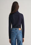 STRETCH COTTON CABLE TURTLENECK