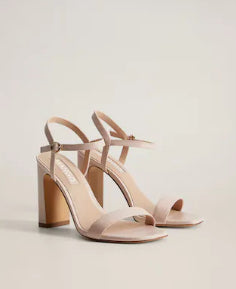 Heeled leather sandal