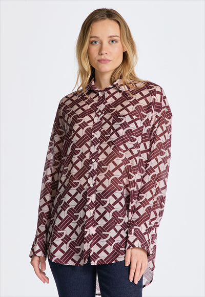 OS G PATTERN COT SILK SHIRT