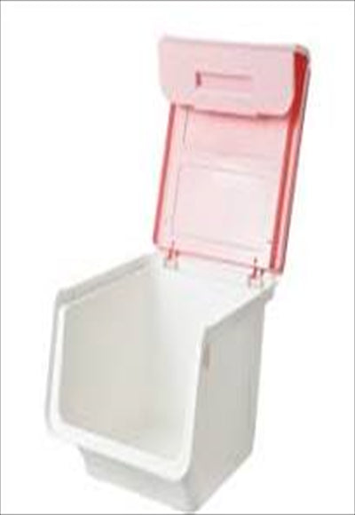 Storage box with wide opening (middle) (pink)