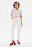 Elastic Waist Button Detailed Trousers