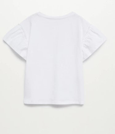 T-shirt woven with prints