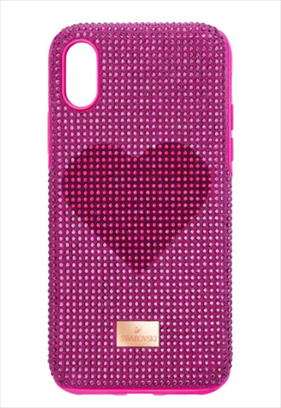 CRYSTALGRAM IPX: حافظة على شكل قلب وردي