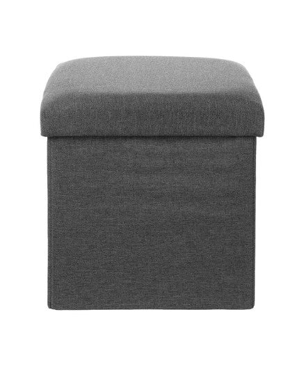كرسي تخزين مربع من الكتان 30 سم (رمادي)