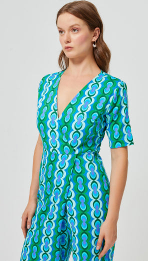 أفرول منقوشة مزدوجة الصدر