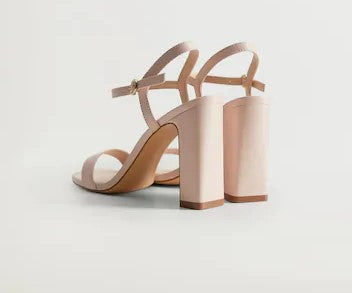 Heeled leather sandal