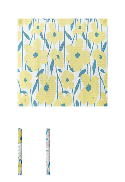 مفرش مجموعة الزهور (قطعتان) (وردي / أصفر)