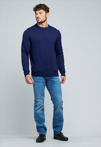 N.S-CREW NECK SWEATER-NAVY