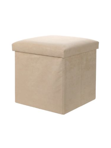 مقعد تخزين مربع من نسيج شمواه 33 سم (كاكي)