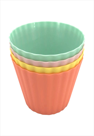 وعاء مثلجات بلاستيك ملون 4 قطع