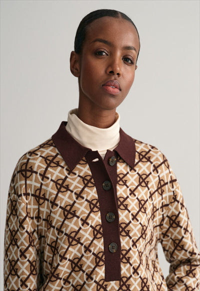 G PATTERN JAQUARD KNIT POLO