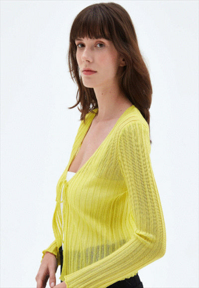 Ribbed Fine Knit Cardigan