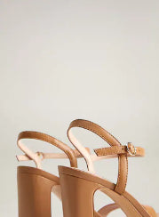 Heeled leather sandal