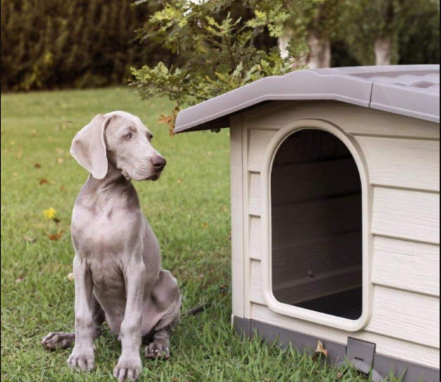 Plastic dog house large beige