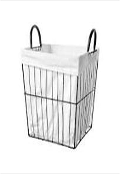 Wire Storage Basket with Removable Liner L (Black)