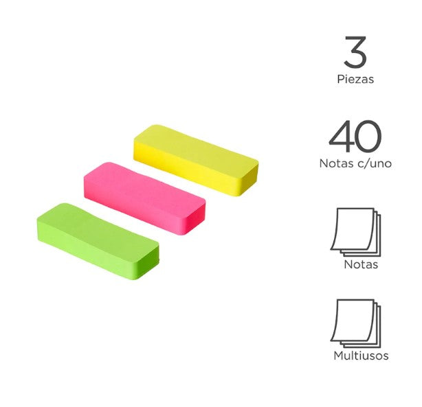 ورق ملاحظات فلورسنت 3 قطع