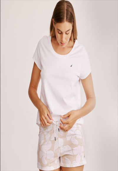 WHITE L Floral Joy women loungewear set