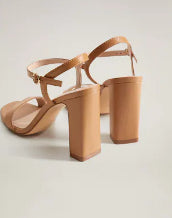 Heeled leather sandal