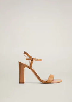 Heeled leather sandal