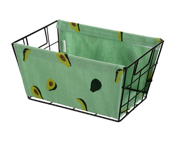 سلة تخزين حديد (وسط) (افوكادو)