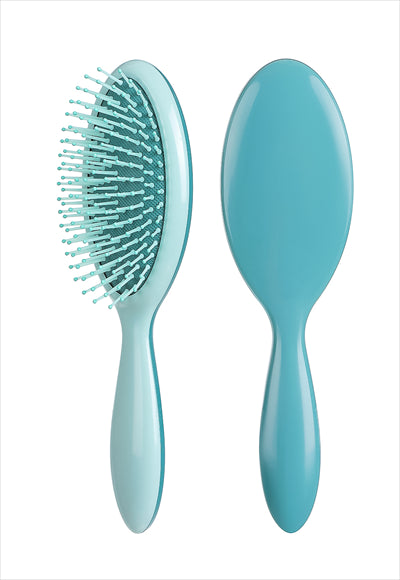 Two-tone cushion hair brush (green)