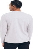 Nautica Men's Gray Cotton Long Sleeve Crew Neck T-Shirt