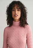 STRETCH COTTON CABLE TURTLENECK