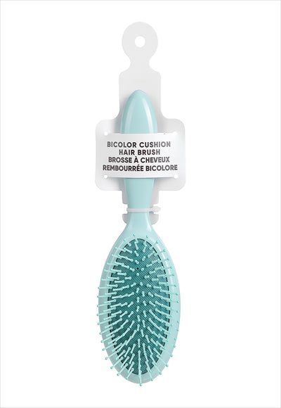 Two-tone cushion hair brush (green)