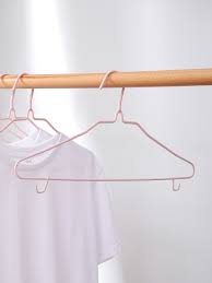 شماعات ملابس الكبار مع هوك 6 قطع (وردي)