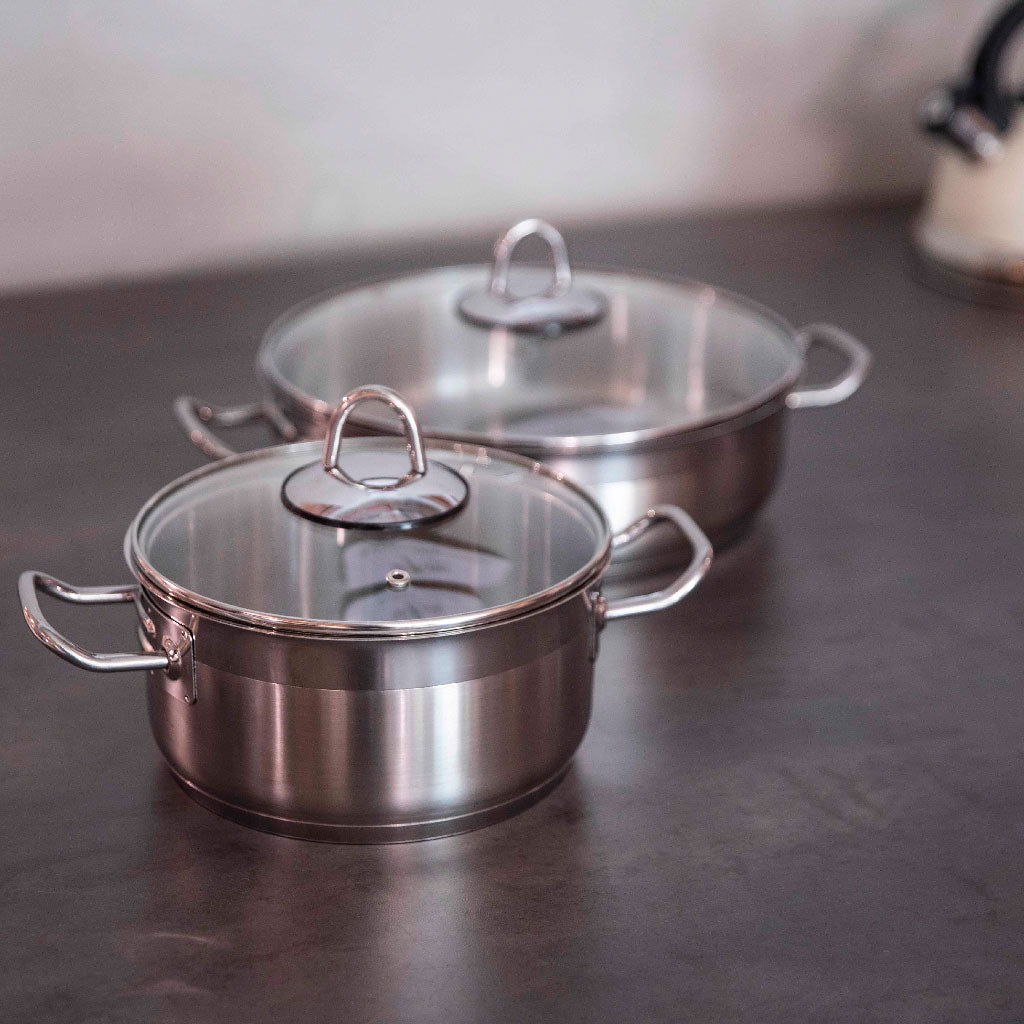 طقم من 4 أواني استانلس ستيل