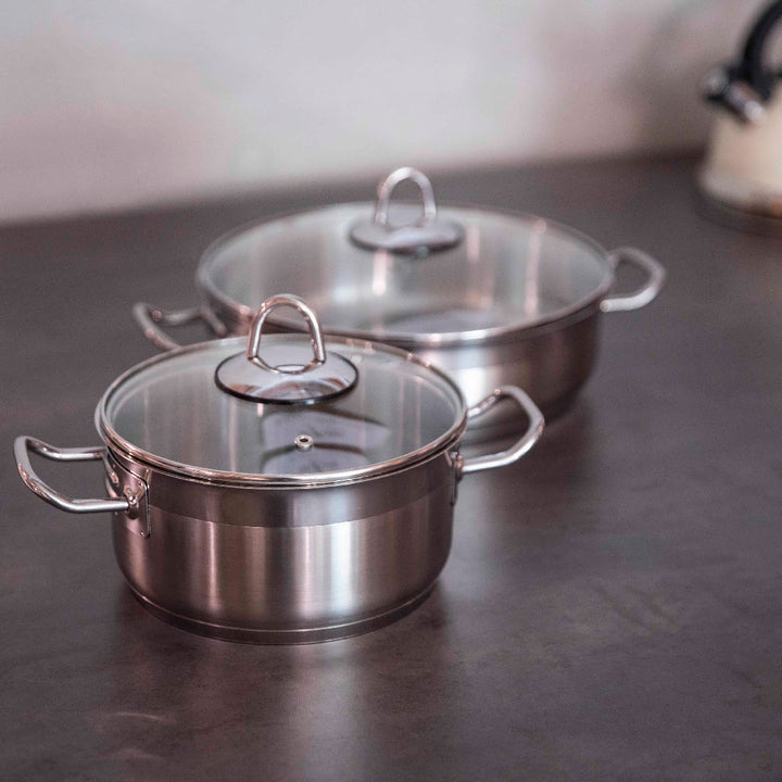 طقم من 4 أواني استانلس ستيل