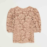 Lace blouse with puffed sleeves