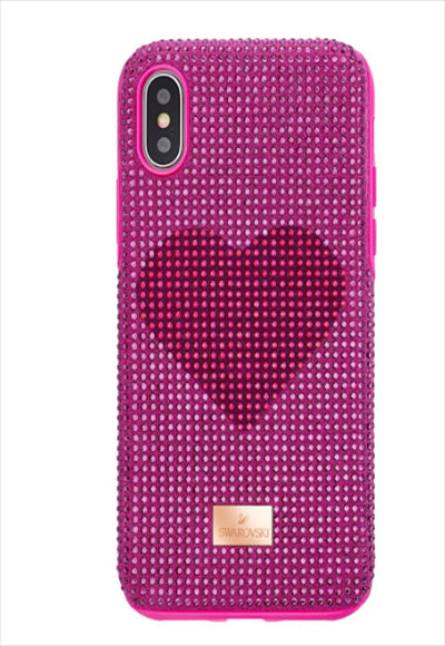 CRYSTALGRAM IPX: حافظة على شكل قلب وردي