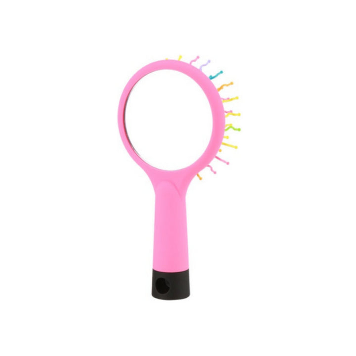 Rainbow hair brush with mirror