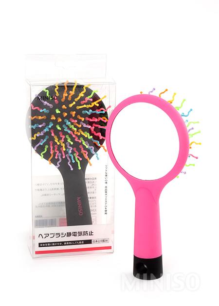 Rainbow hair brush with mirror