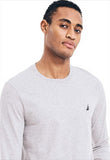 Nautica Men's Gray Cotton Long Sleeve Crew Neck T-Shirt