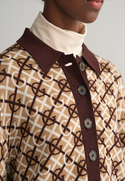 G PATTERN JAQUARD KNIT POLO