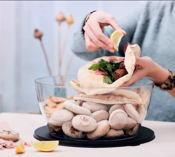 وعاء تخزين و تقديم -كلير - شفاف اسود- 6 لتر