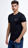 Black Short Sleeve Gold Logo T-Shirt