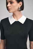 knitted blouse with collar